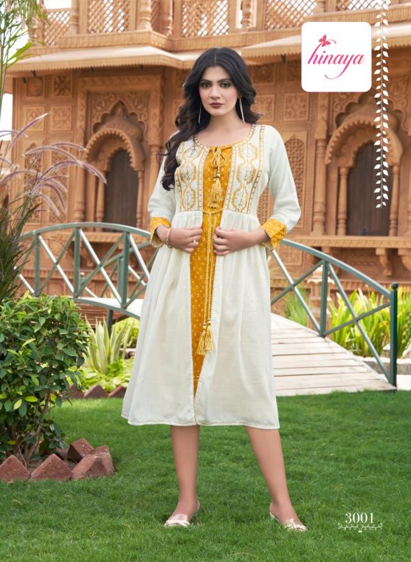 Hinaya Anaisha Rayon Designer Embroidery Kurti Collection